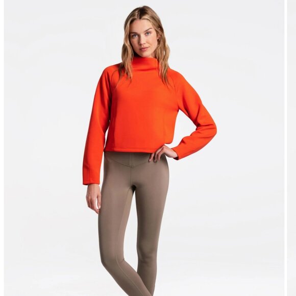 NWT LOLE Spacer Funnel Neck Turtleneck Pullover Top Sweatshirt Pockets Cropped - Picture 5 of 15